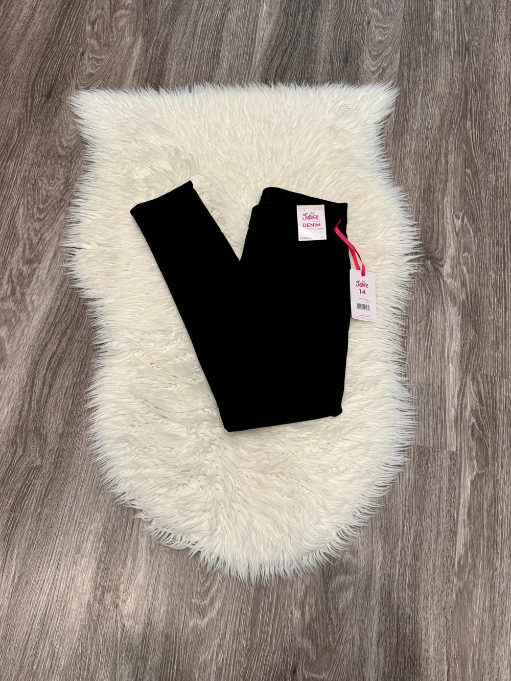 Justice Denim Leggings in black NWT girls' size 14.